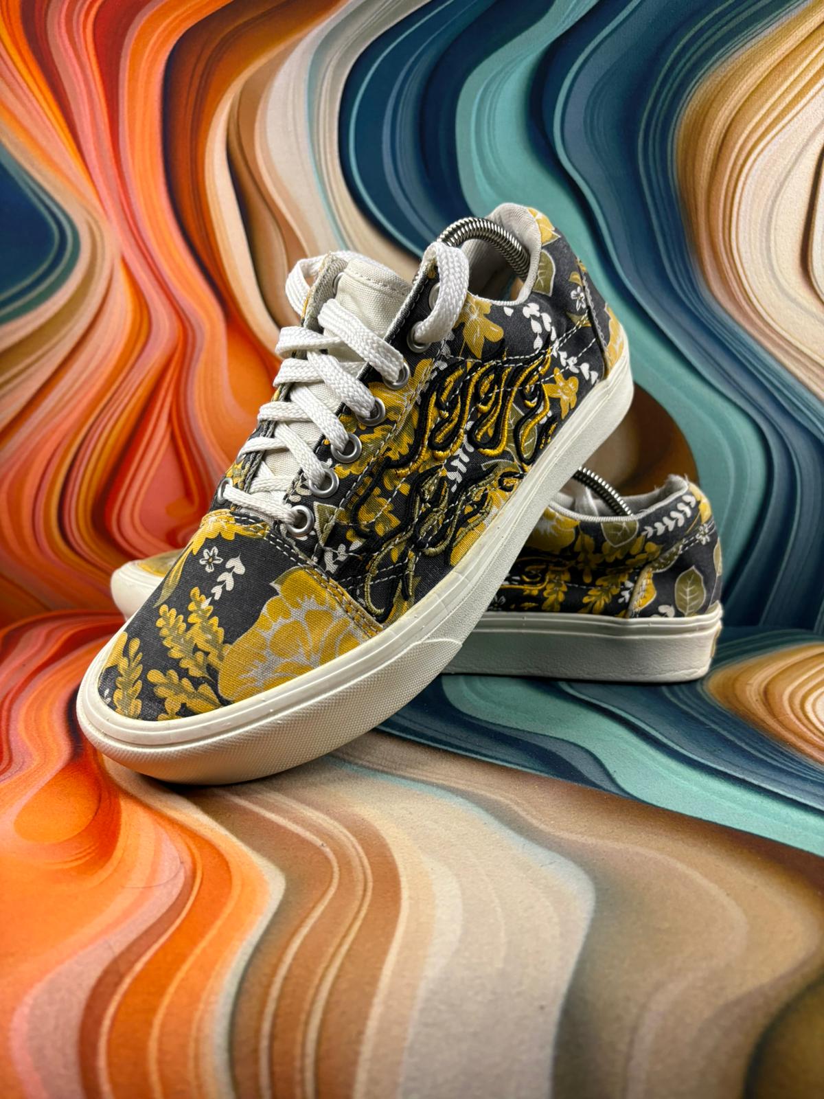 Vans Classic Yellow Black Floral