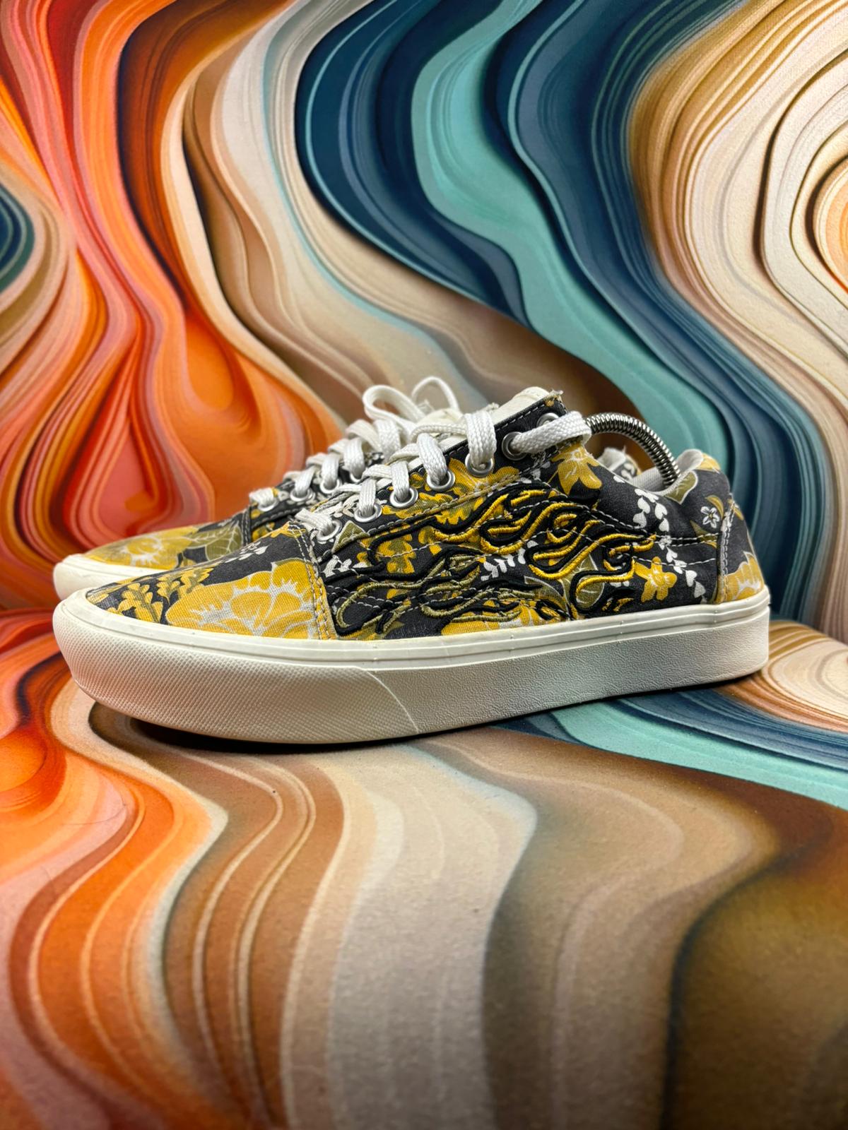 Vans Classic Yellow Black Floral