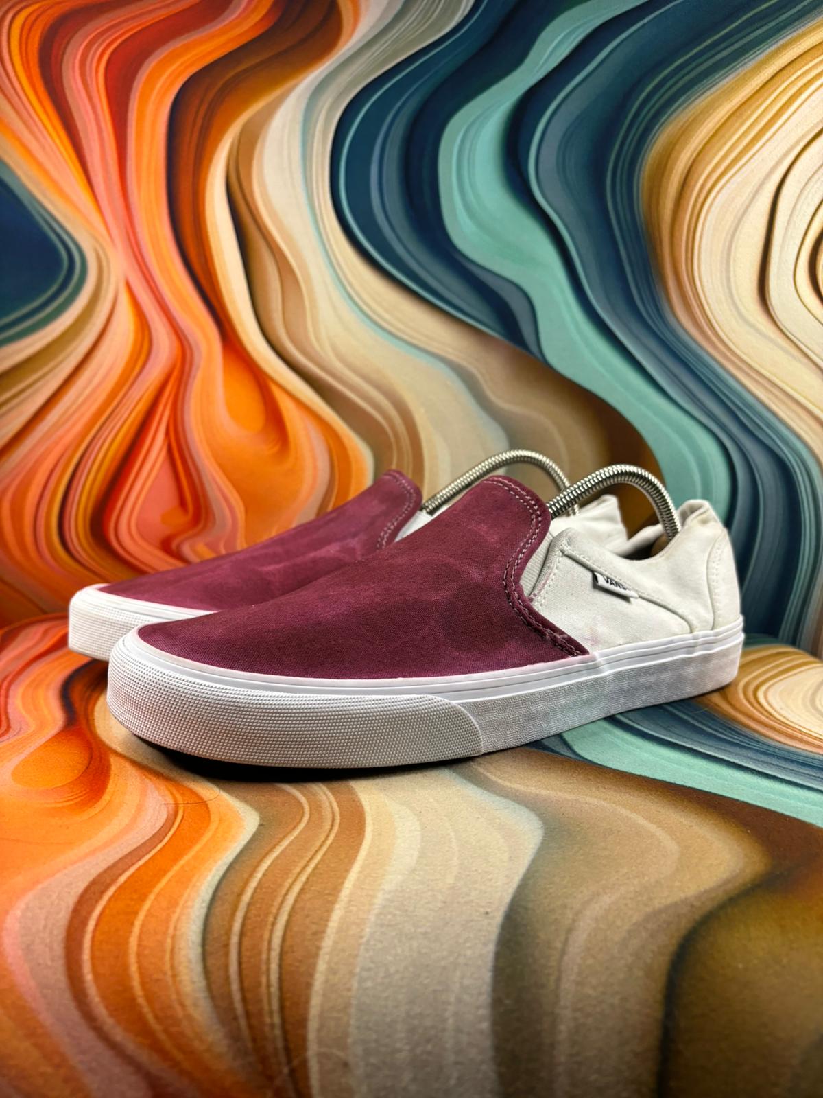 Vans Classic Maroon White Low