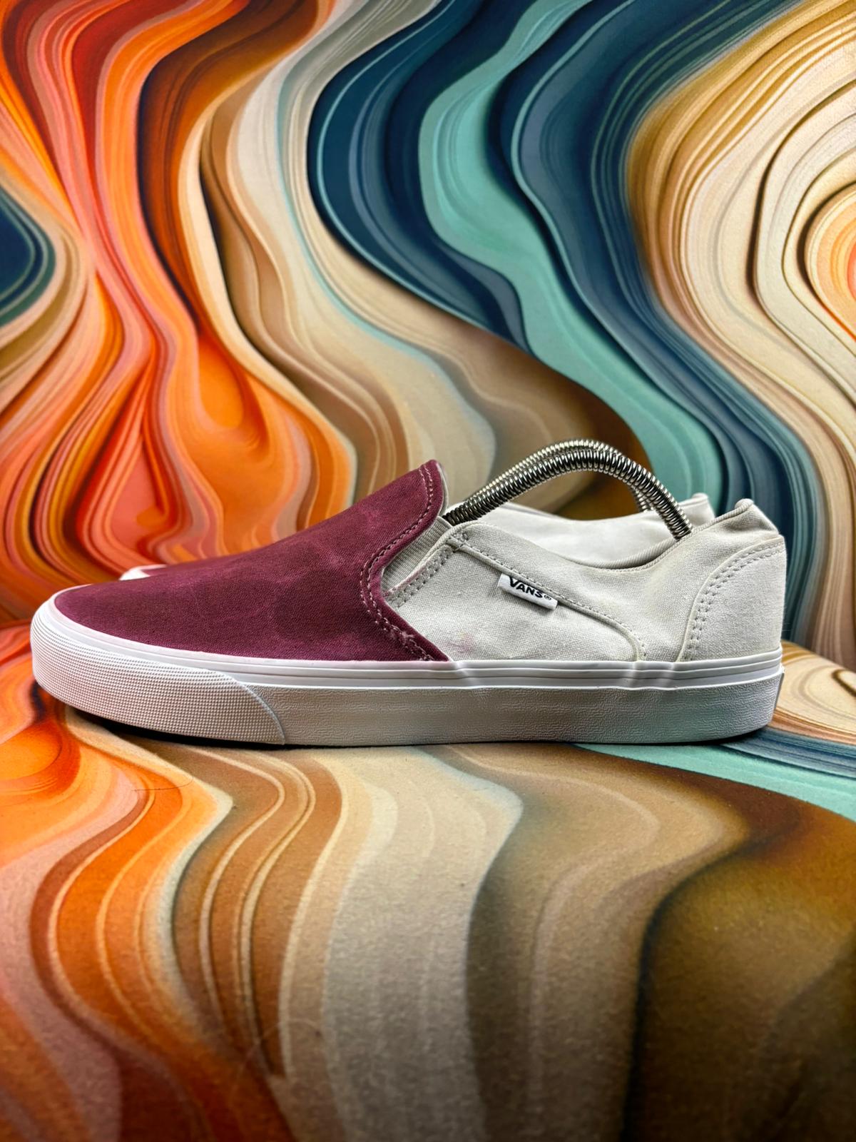 Vans Classic Maroon White Low