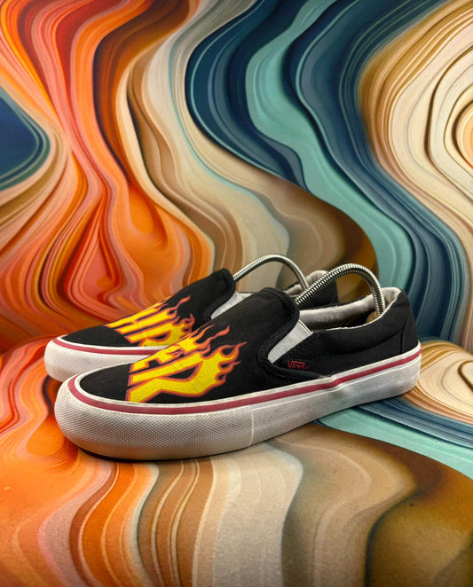Vans Classic Black Flame Print